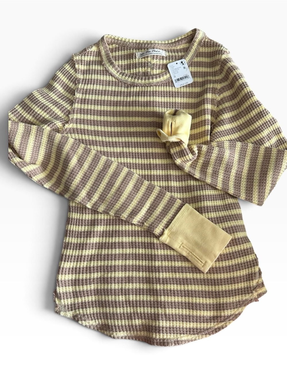 We The Free by Free People Striped Thermal Top – Size Medium – NWT